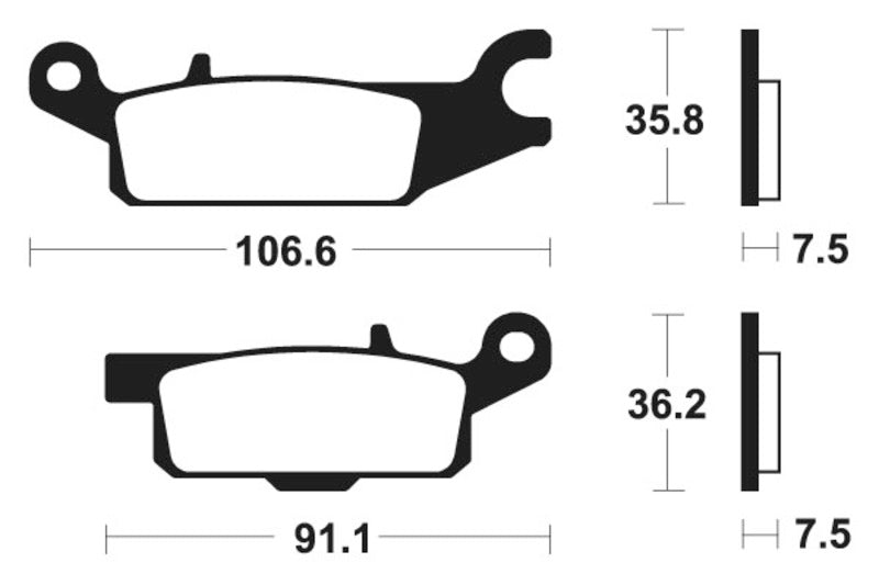 TECNIUM MX/ATV Sintermetall Bremsbeläge - MO350