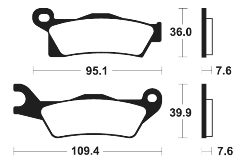 TECNIUM MX/ATV Sintermetall Bremsbeläge - MO410