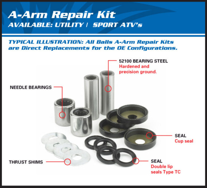UMRÜSTKIT DREIECKSLENKER OBEN ALL BALLS YAMAHA YFM 660 RAPTOR