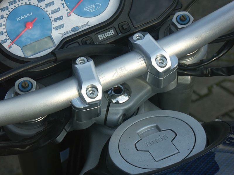LSL Lenkerklemmböcke für Buell XB9S, XBS '02-07, Umbau von Lenker Ø22mm auf Ø28,6mm