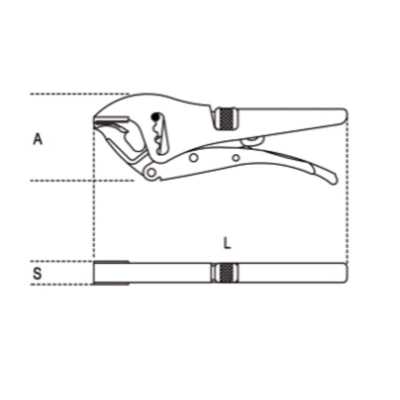 BETA Zweifach verstellbar Gripzange mit langen Backen mit einstellrad