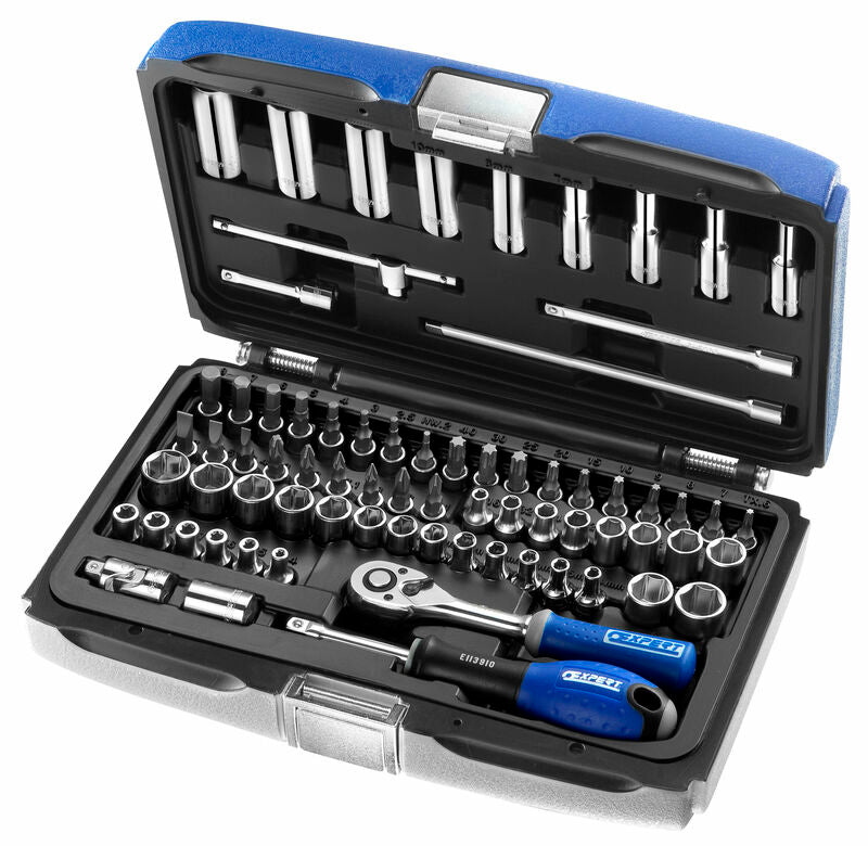 EXPERT Satz Stecknüsse mit Ratsche 1/4 metrische und Zoll-Größen