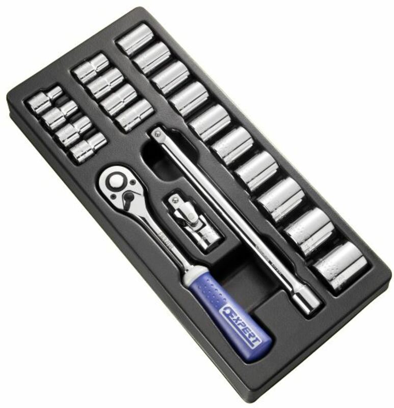 EXPERT Werkzeugmodul mit Stecknüssen und Ratsche 1/2 - Plastik-Einlegefach