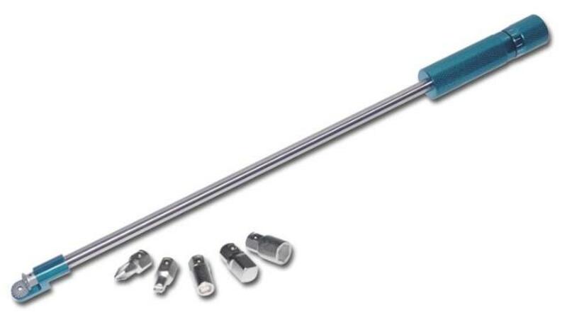 BIHR Winkelschraubendreher 90° für Vergaser + 5 Einsätze Länge 445 mm