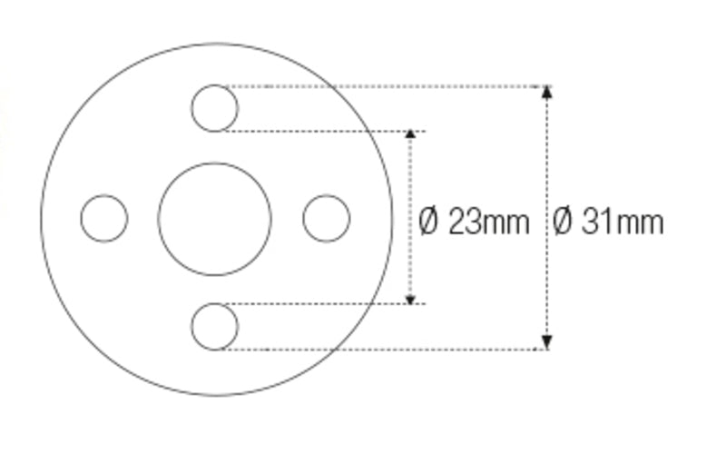 JMP Nutmuttern-Stecknuss für Lenkkopf Innen-Ø 23 mm/Außen-Ø 31 mm 4 Haken Ducati