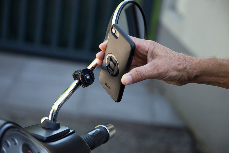 SP-CONNECT Moto Bundle fixed on Mirror Samsung S9/S8