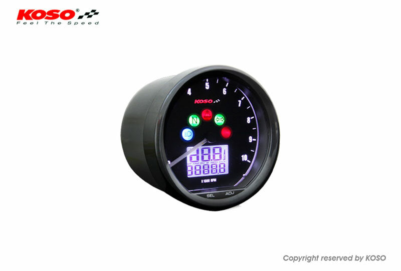 KOSO Neo Retro Multifunktions-Drehzahlmesser 64 mm TNT schwarz
