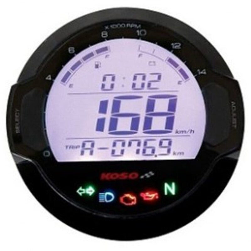 D64 DL-03S (schwarz) Tachometer + Drehzahlmesser + Anzeigelampen (Display LCD)