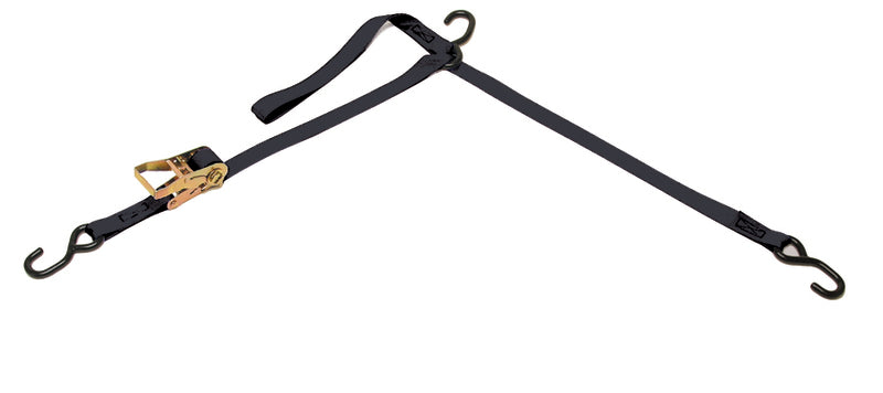 CARGO BUCKLE Spanngurt mit Ratsche schwarz 3 Haken