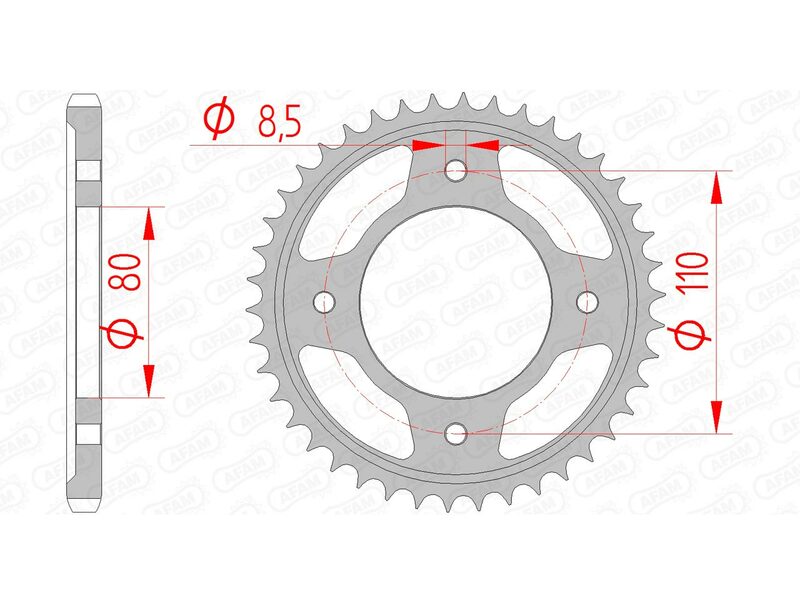 AFAM Standard Stahlritzel hinten 10235 - 428