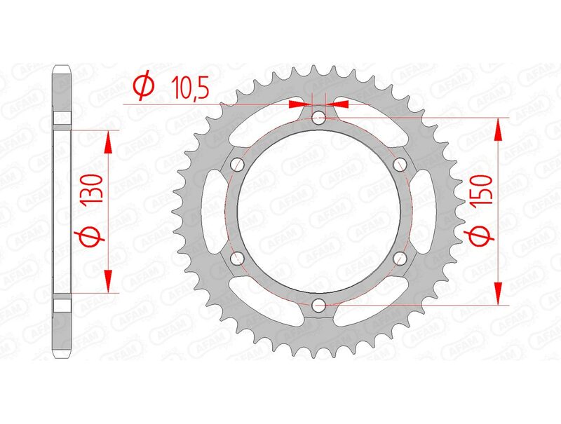 AFAM Standard Stahlritzel hinten 10501 - 520