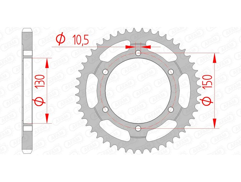 AFAM Standard Stahlritzel hinten 10502 - 525