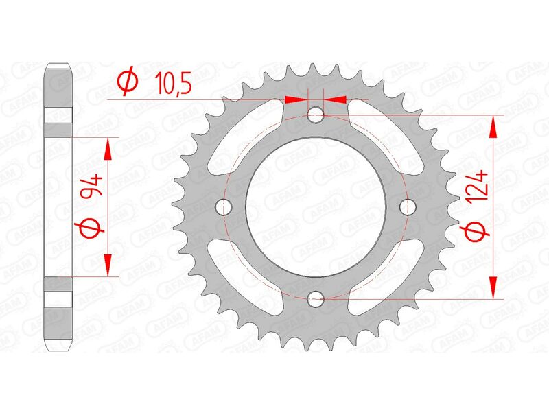 AFAM Standard Stahlritzel hinten 10505 - 530