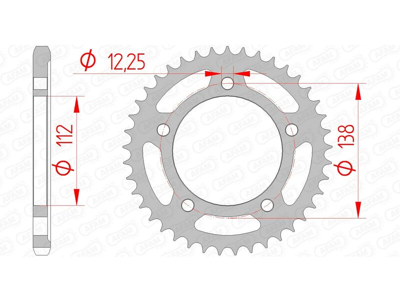 AFAM Standard Stahlritzel hinten 10517 - 525
