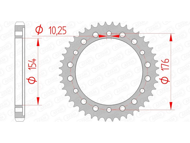 AFAM Standard Stahlritzel hinten 10801 - 530