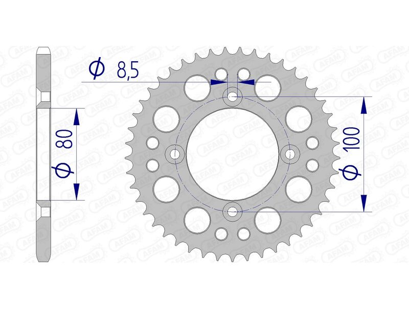 AFAM Ultraleichtes Aluminiumritzel hinten 11101 - 420