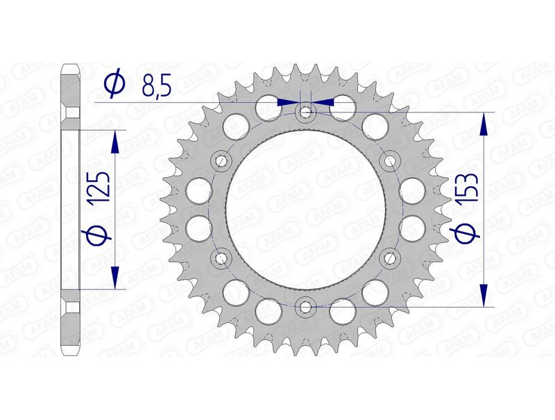 AFAM Ultraleichtes Aluminiumritzel hinten 11212 - 520