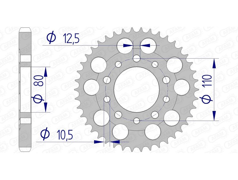 AFAM Ultraleichtes Aluminiumritzel hinten 11605 - 530