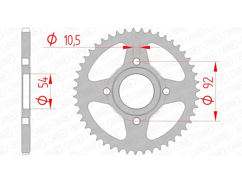 AFAM Standard Stahlritzel hinten 12112 - 420