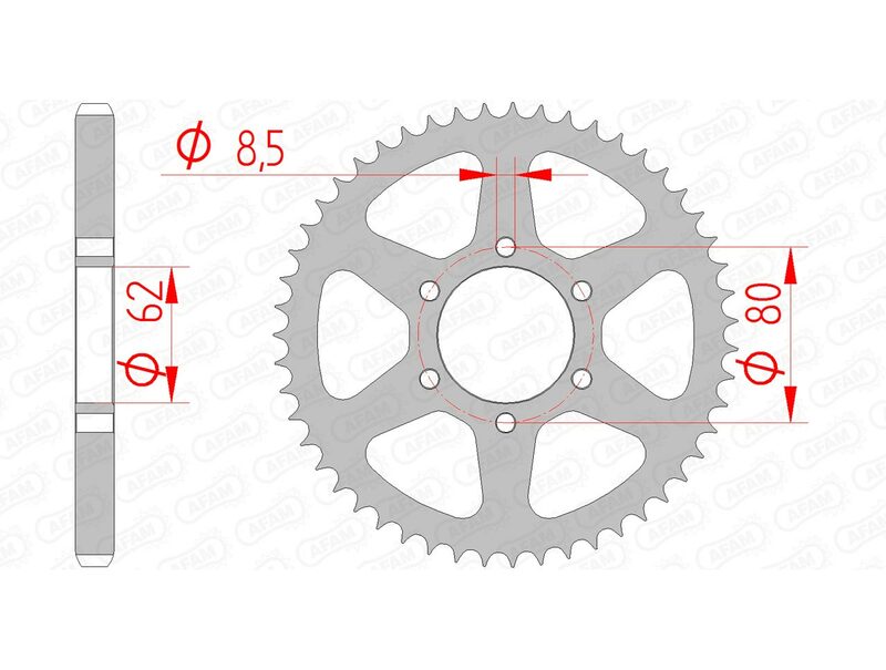 AFAM Standard Stahlritzel hinten 12208 - 428