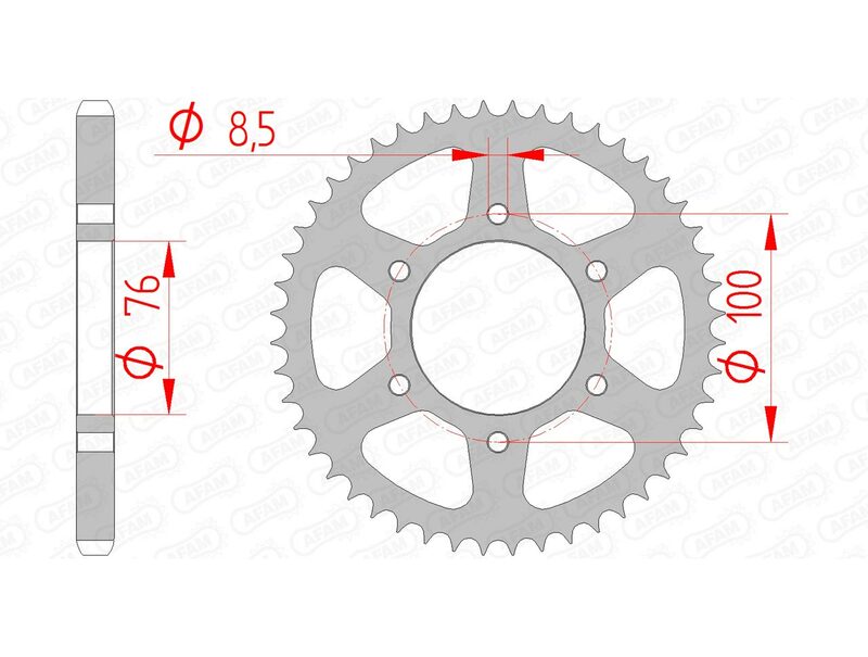 AFAM Standard Stahlritzel hinten 12227 - 428