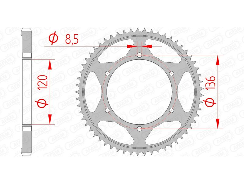 AFAM Standard Stahlritzel hinten 12313 - 428