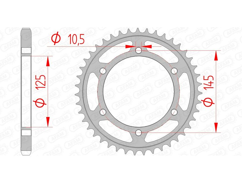 AFAM Standard Stahlritzel hinten 12603 - 525
