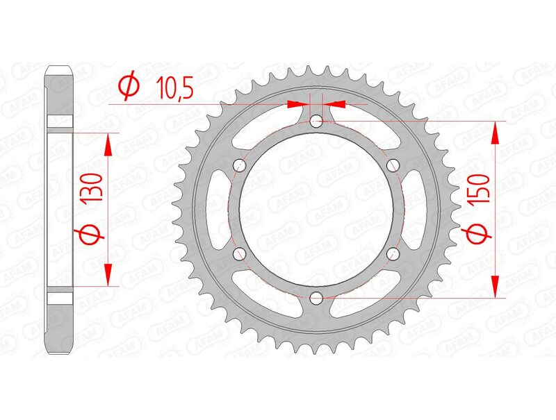 AFAM Standard Stahlritzel hinten 12801 - 530