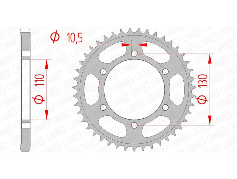 AFAM Standard Stahlritzel hinten 12815 - 525
