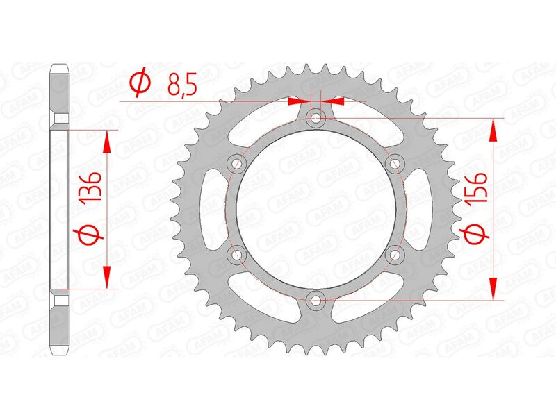 AFAM Standard Stahlritzel hinten 14206 - 520