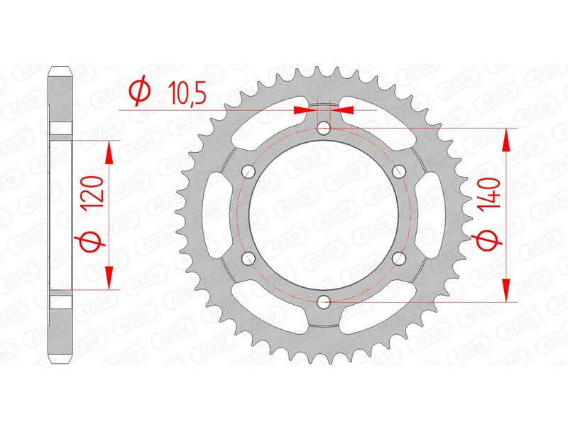 AFAM Standard Stahlritzel hinten 14507 - 525