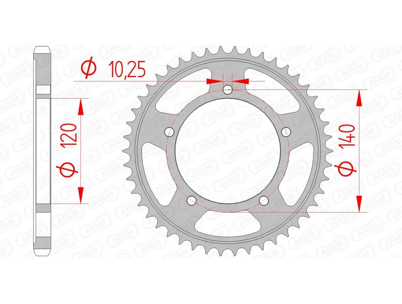 AFAM Standard Stahlritzel hinten 14604 - 525