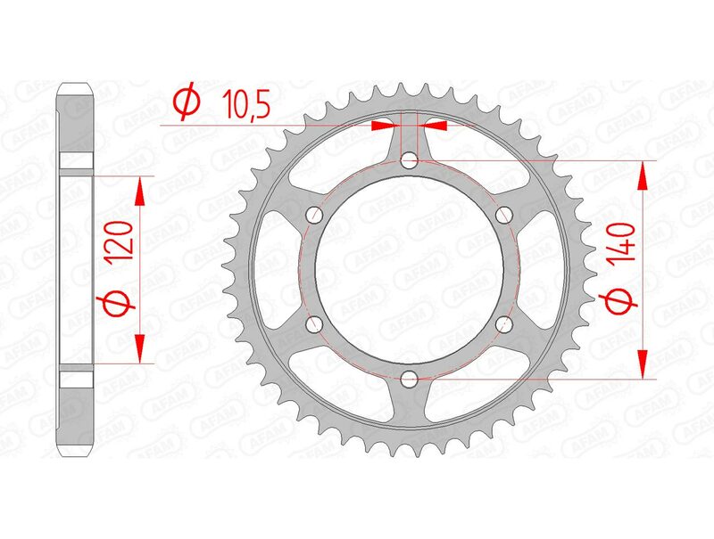 AFAM Standard Stahlritzel hinten 16603 - 530