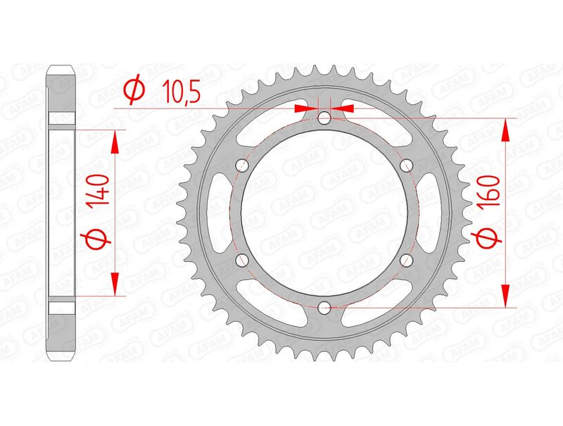 AFAM Standard Stahlritzel hinten 16701530