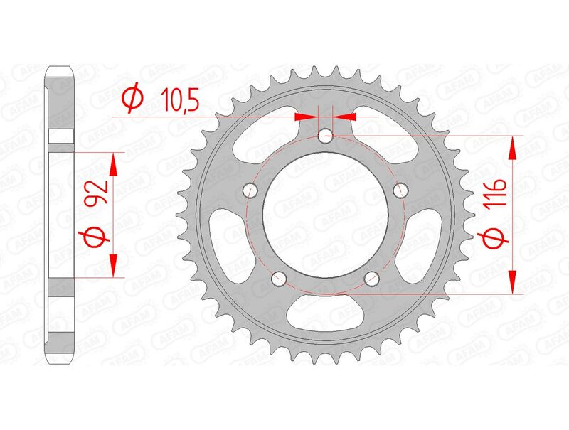 AFAM Standard Stahlritzel hinten 16900530