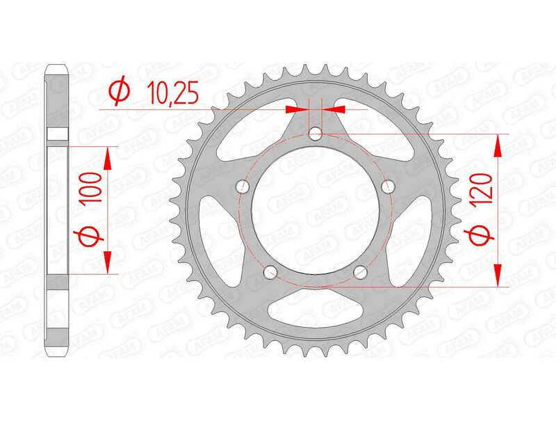 AFAM Standard Stahlritzel hinten 35802 - 525