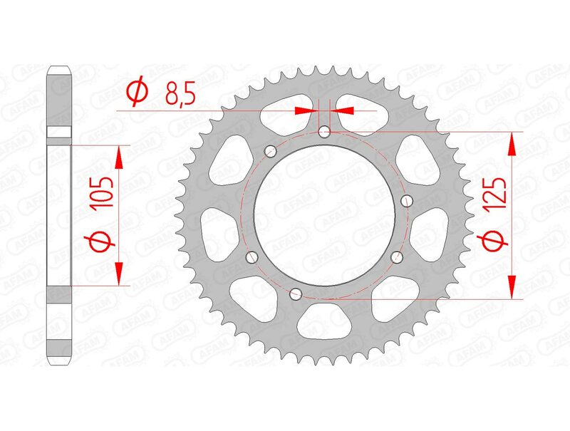 AFAM Standard Stahlritzel hinten 47200 - 428