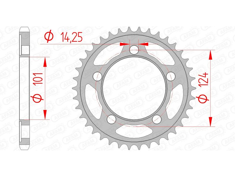 AFAM Standard Stahlritzel hinten 71801 - 525