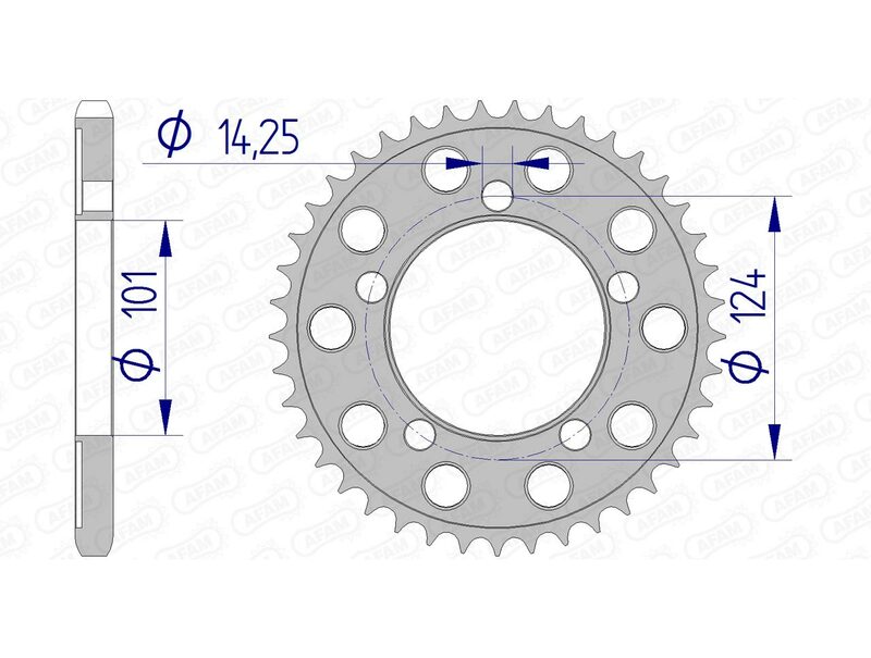 AFAM Aluminiumritzel hinten 72801 - 525