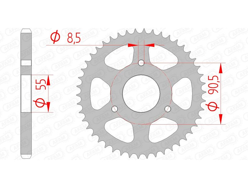 AFAM Standard Stahlritzel hinten 80200 - 428