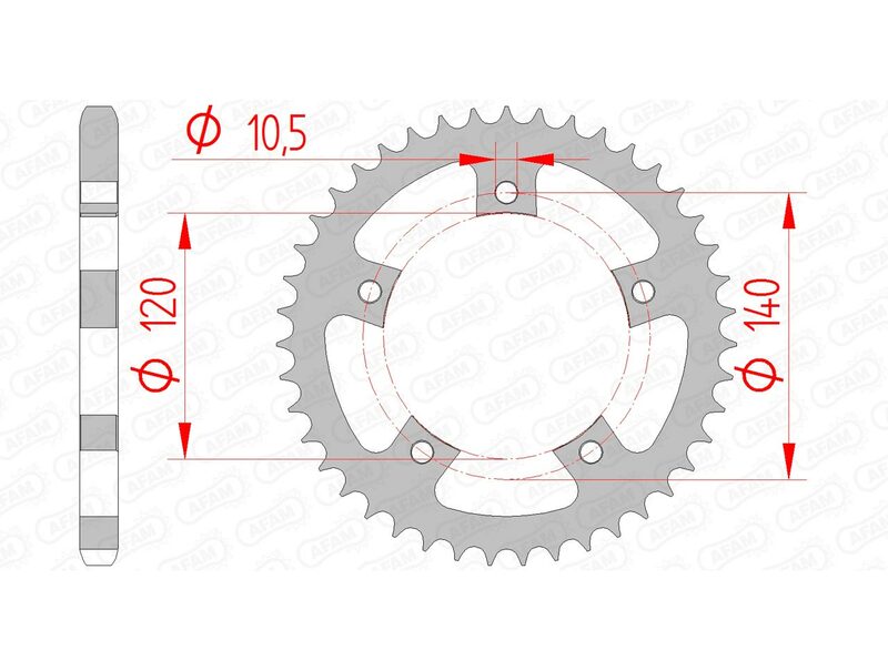 AFAM Standard Stahlritzel hinten 86500 - 525