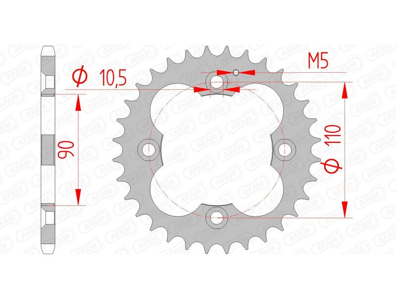 AFAM Standard Stahlritzel hinten 92324 - 520