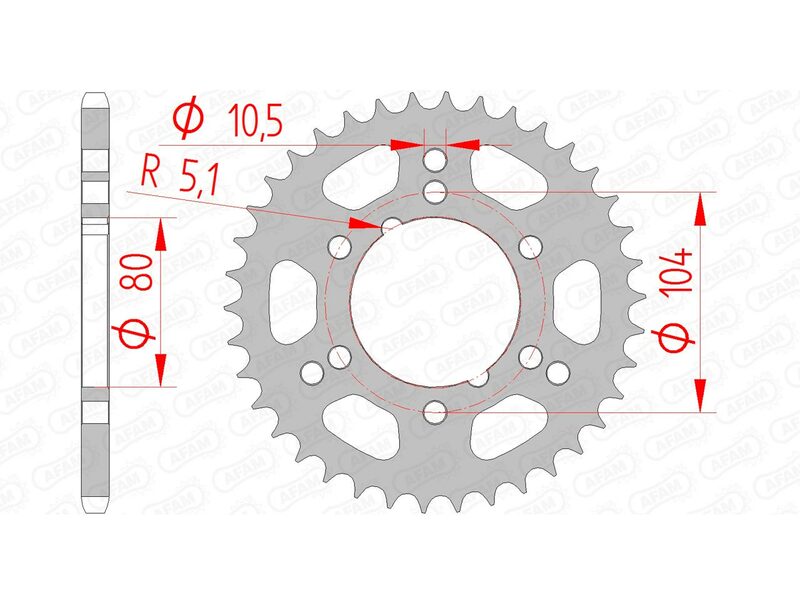 AFAM Standard Stahlritzel hinten 98300 - 520