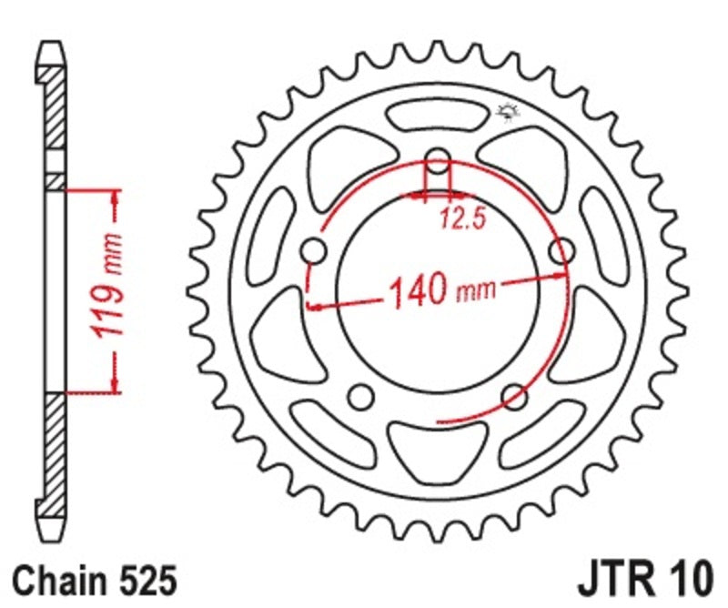JT SPROCKETS Standard Stahlritzel hinten 10 - 525
