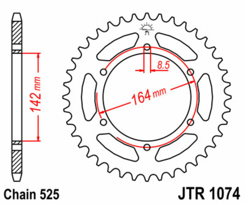 JT SPROCKETS Standard Stahlritzel hinten 1074 - 525