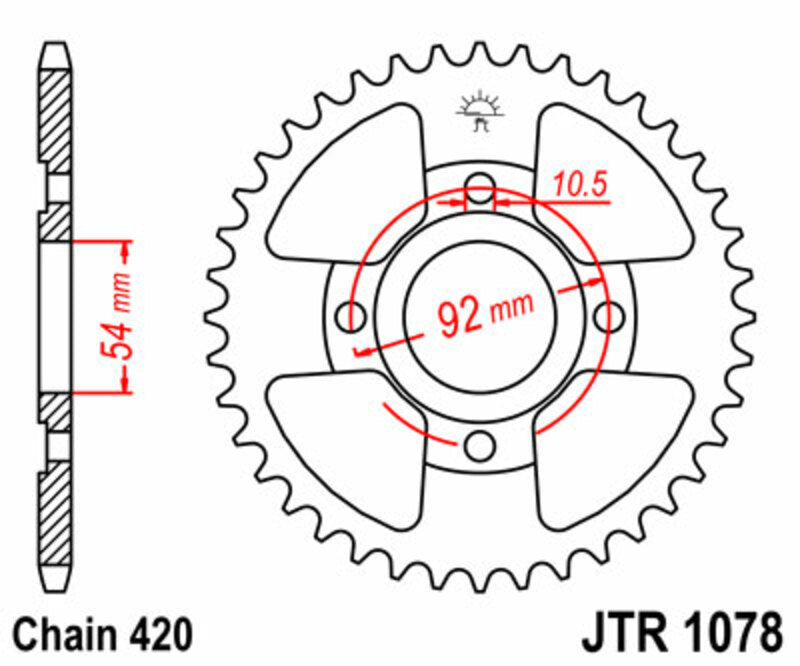 JT SPROCKETS Standard Stahlritzel hinten 1078 - 420