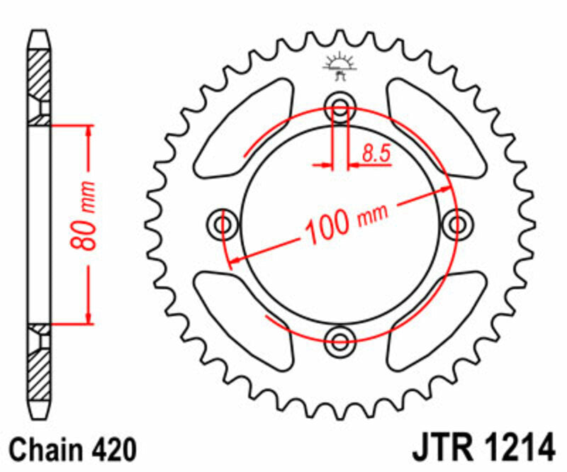 JT SPROCKETS Standard Stahlritzel hinten 1214 - 420