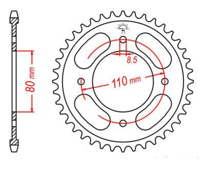 JT SPROCKETS Standard Stahlritzel hinten 1219 - 428