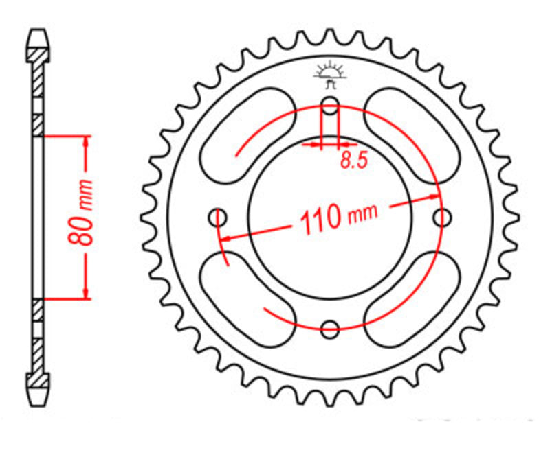 JT SPROCKETS Standard Stahlritzel hinten 1219 - 428