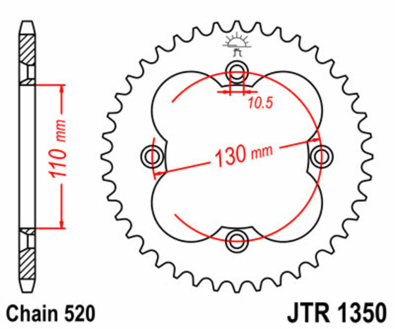 JT SPROCKETS Standard Stahlritzel hinten 1350 - 520